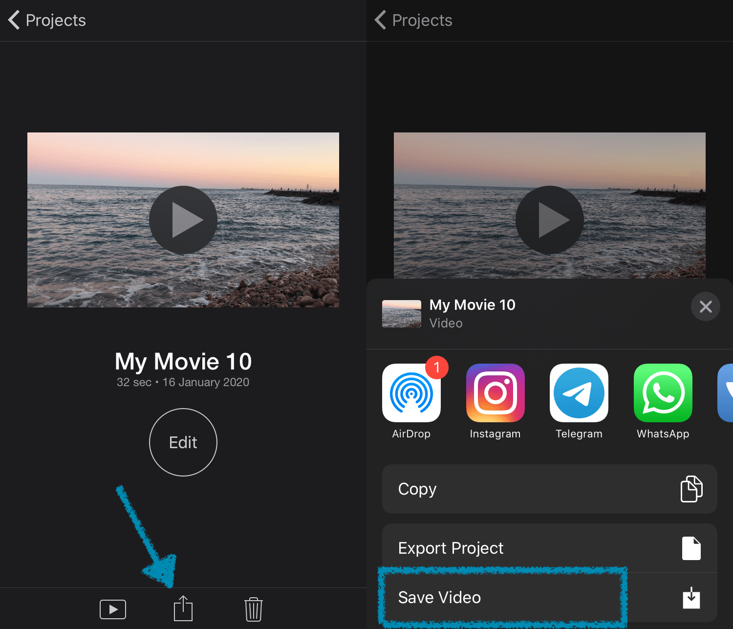 Save Video From iMovie To Camera Roll