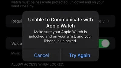 Unable To Communicate With Apple Watch