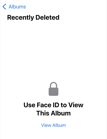 Use Face ID to view album
