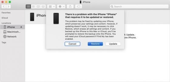 iTunes Repair iPhone Recovery Mode