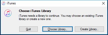 Create New iTunes Library