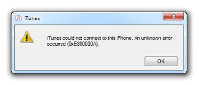 iTunes Error 0xE80000A