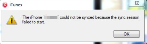 Sync Session Failed to Start