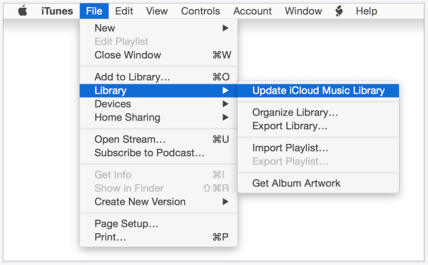 Update iCloud Music Library