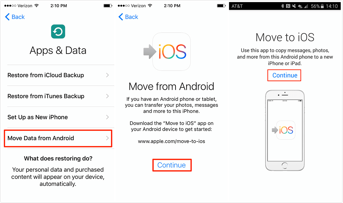 How to transfer data from Android to iPhone without SIM?