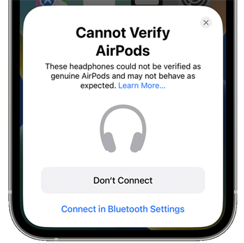 Cannot Verify AirPods iOS 16