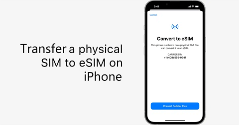 transfer SIM to eSIM iphone