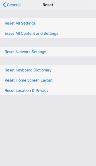 reset netword settings