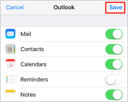 Outlook Turn on Contacts Sync