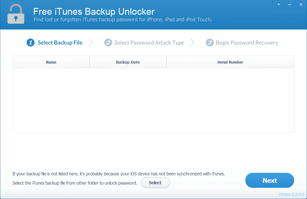 Thunder Share Free iTunes Backup Unlocker