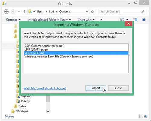 Import Contacts To Windows Contatcs