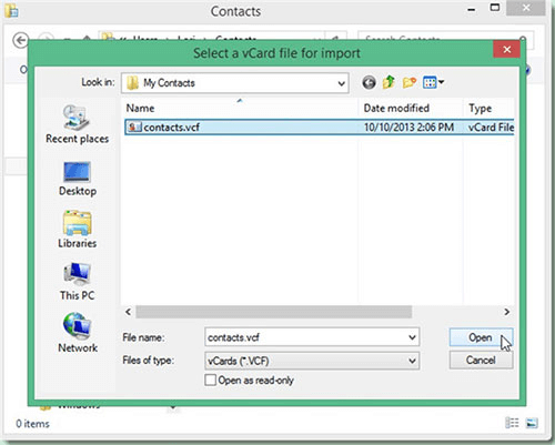 Open Contacts In Windows Contacts