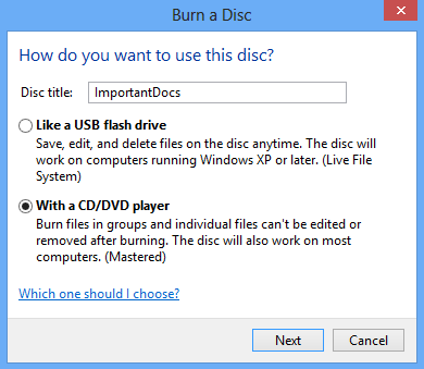 Burn a Disk