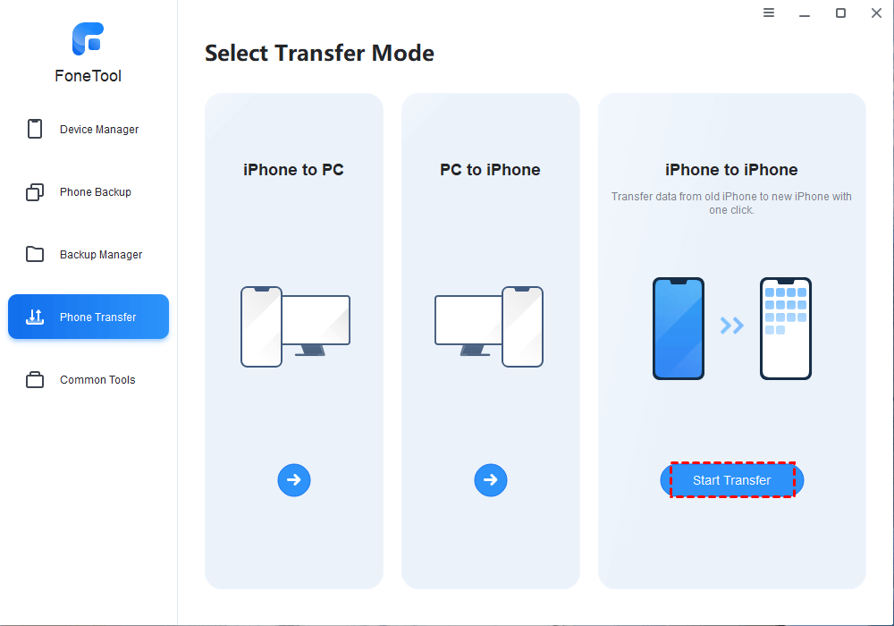 Click iPhone to iPhone Transfer