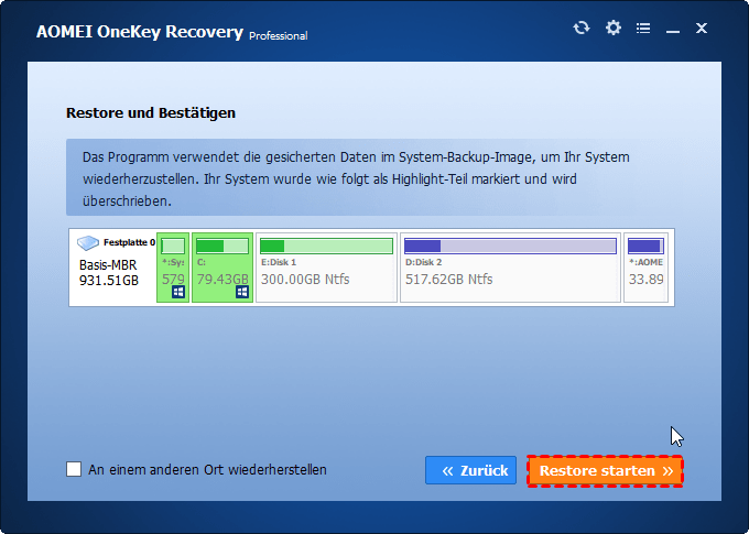 Restore and Confirm