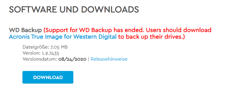 WD Backup funktioniert nicht mehr