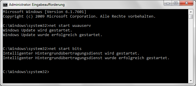 Windows Update Service starten