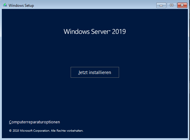 windows server 2019 jetzt installieren
