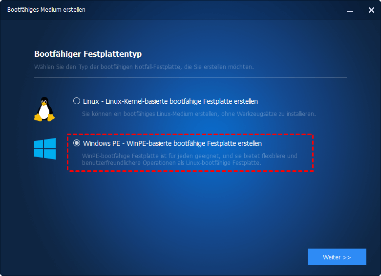 Winpe Linux Bootfahige Festplatte Erstellen Aomei Backupper