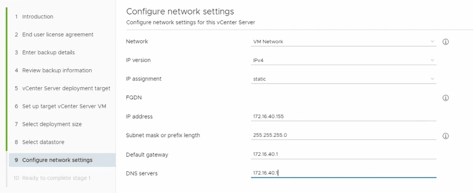 configure network settings