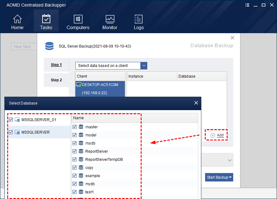 Select single or multiple databases