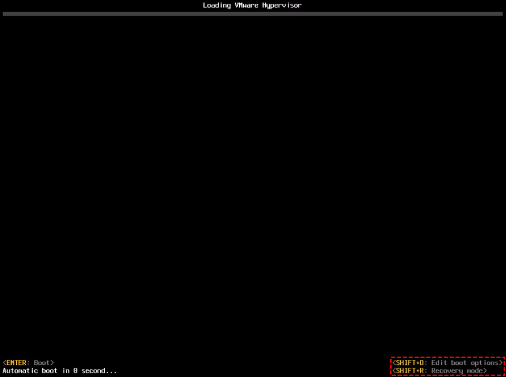 Loading ESXi host recovery mode