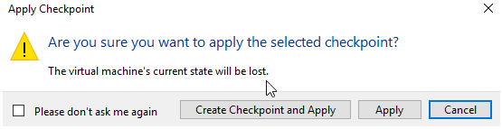 confirm to apply checkpoint