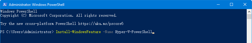 Install Hyper-V PowerShell module on Server 2016