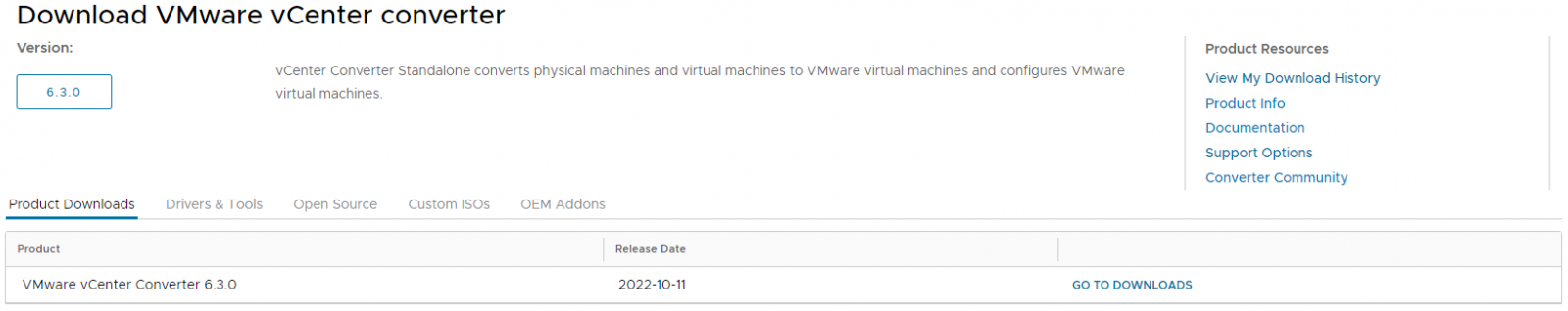 Download VMware vCenter Converter 6.3.0