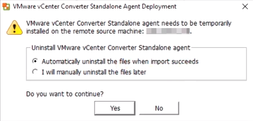 Uninstall VMware vCenter Converter Standalone agent