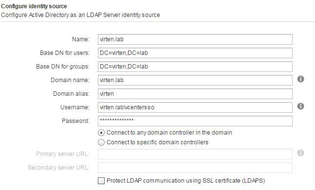 Configure Identity Source