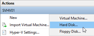 create differencing disks via Hyper-V Manager