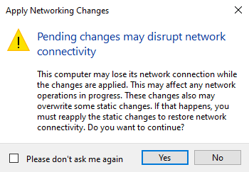 apply networking changes