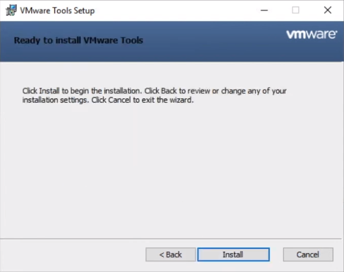 Ready to install VMware Tools