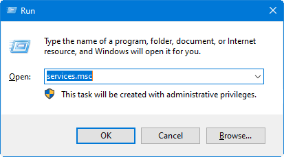 Open Windows Services.msc