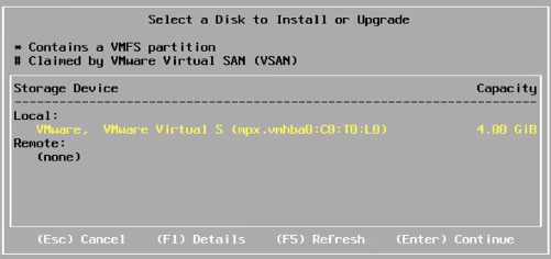 Select a disk to install