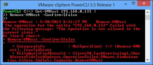 remove esxi host from vcenter cmdlet