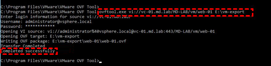 export-vm-to-ovf-successfully