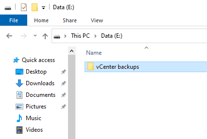 create vcenter backup