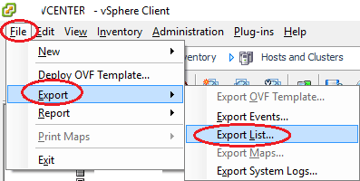 export list