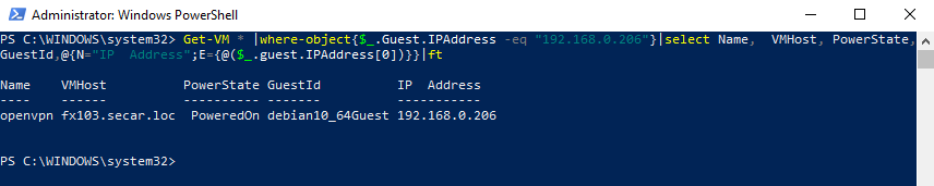 Locate VM via IP address