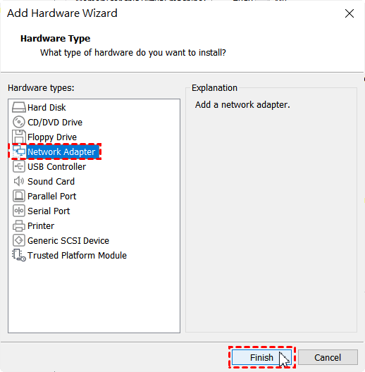 Add a new network adapter