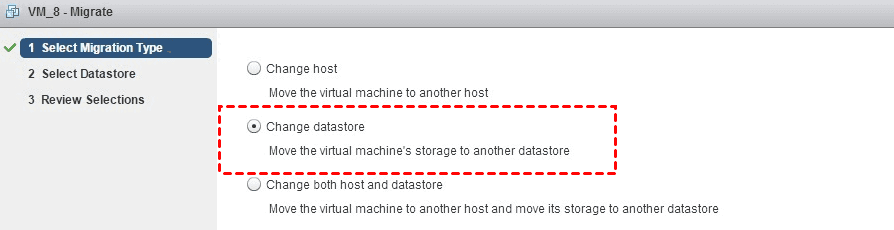 move VM to another cluster