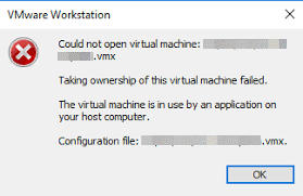 take ownership of this virtual machine failed