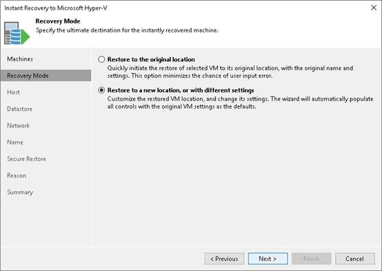 How to Perform Veeam Instant VM Recovery to Hyper-V