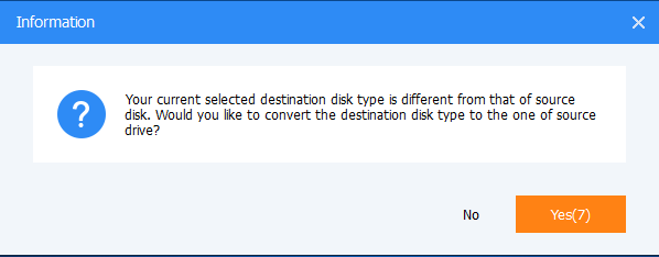 Disk Conversion Prompt