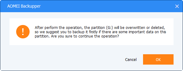 The Partition Will Be Deleted Window
