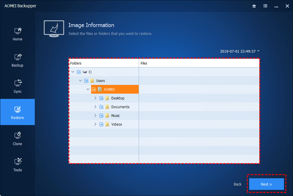 Select Folders Files
