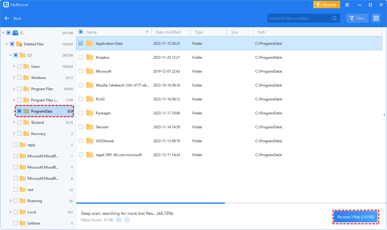 Recover ProgramData Folder