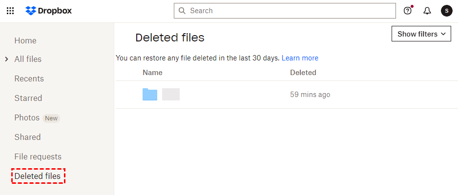 Click Deleted Files